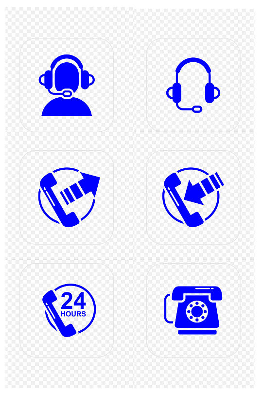 客服电话24小时热线售后耳机图标免扣元素