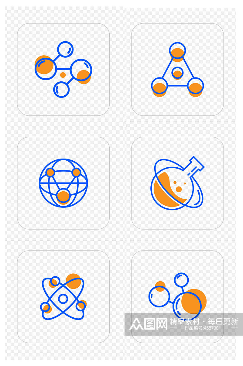 化学结构分子科学实验烧杯图标免扣元素素材