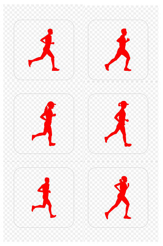跑步运动男女跑步剪影运动图标免扣元素