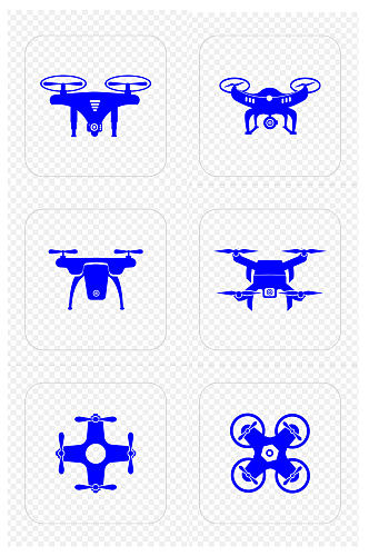 无人机拍摄手绘无人机图标免扣元素