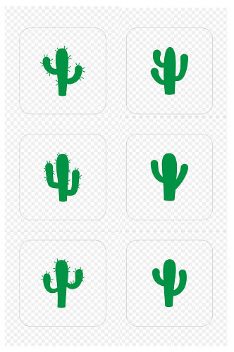 仙人掌手绘仙人掌图标免扣元素