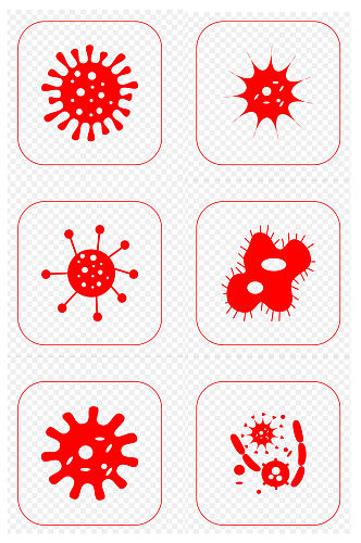 新冠病毒细菌真菌感冒流感图标免扣元素
