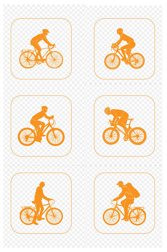 自行车旅行骑行骑山地车公路车图标免扣元素
