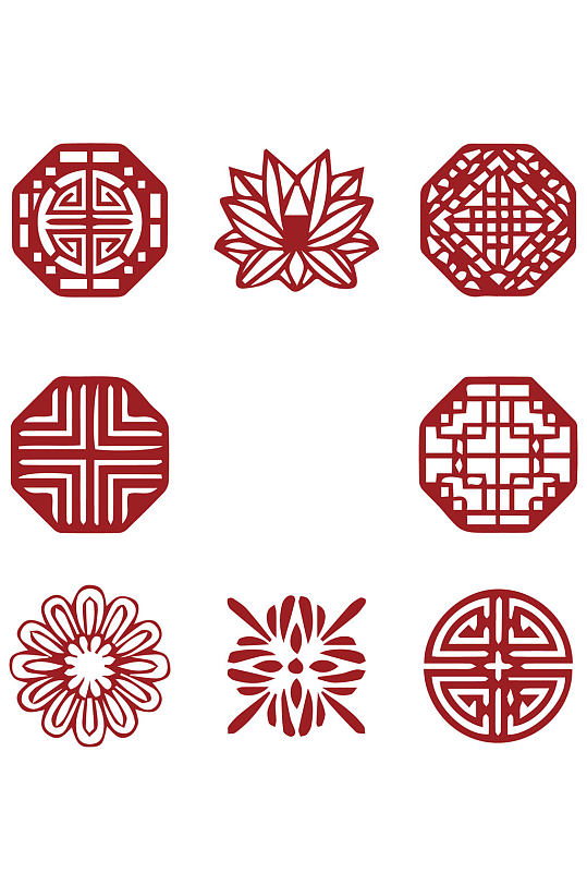 中式剪纸花纹边框图片-中式剪纸花纹边框设计素材-中式剪纸花纹边框