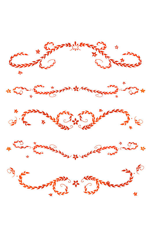 节日喜庆红色花边小花装饰素材免扣元素