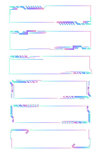 科技边框科技感渐变边框商务边框免扣元素