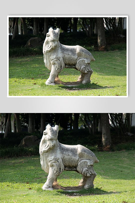 公园里的羊雕像素材