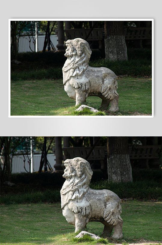 公园石羊雕像素材