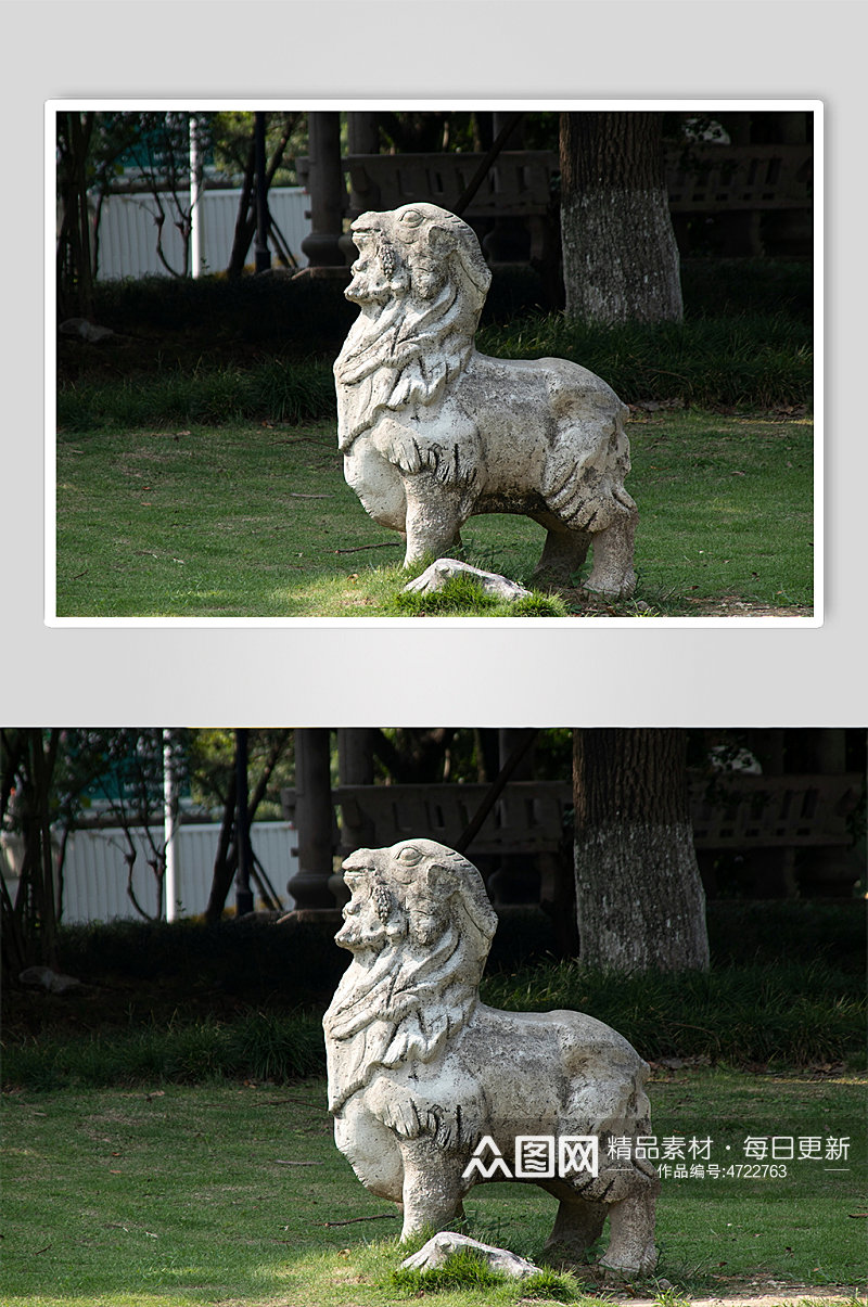 公园石羊雕像素材素材
