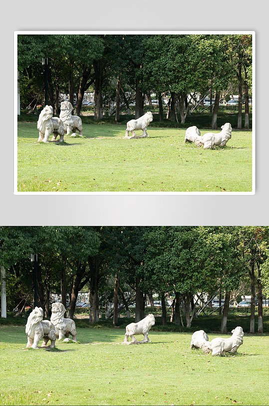 公园五羊石雕素材