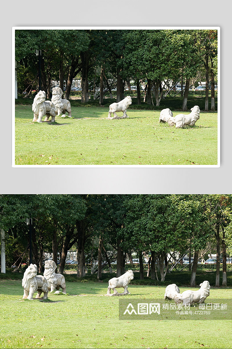 公园五羊石雕素材素材
