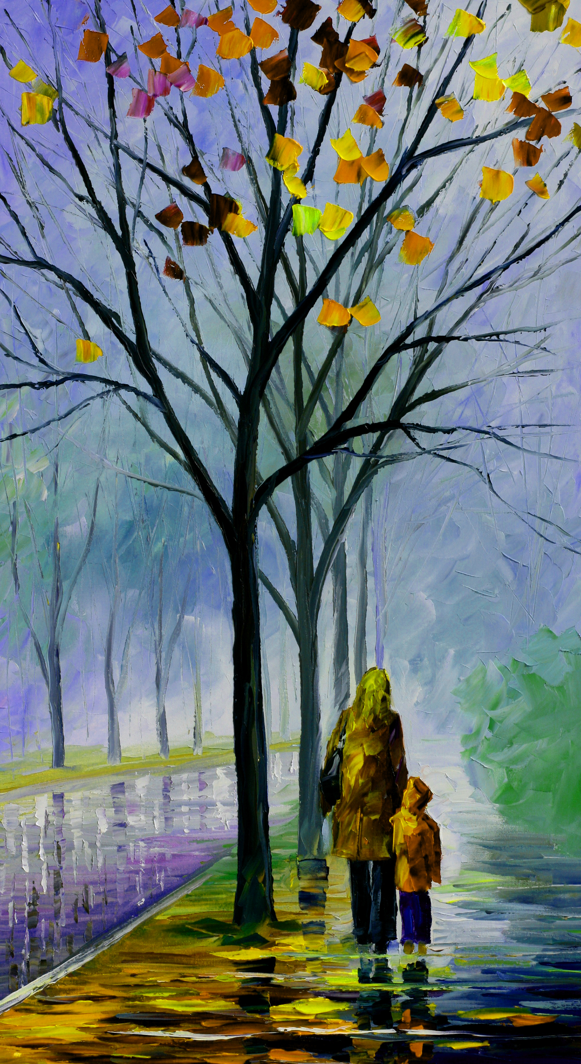 抽象風景画 油彩 高清彩色油画抽象风景画装饰画素材下载-众图网