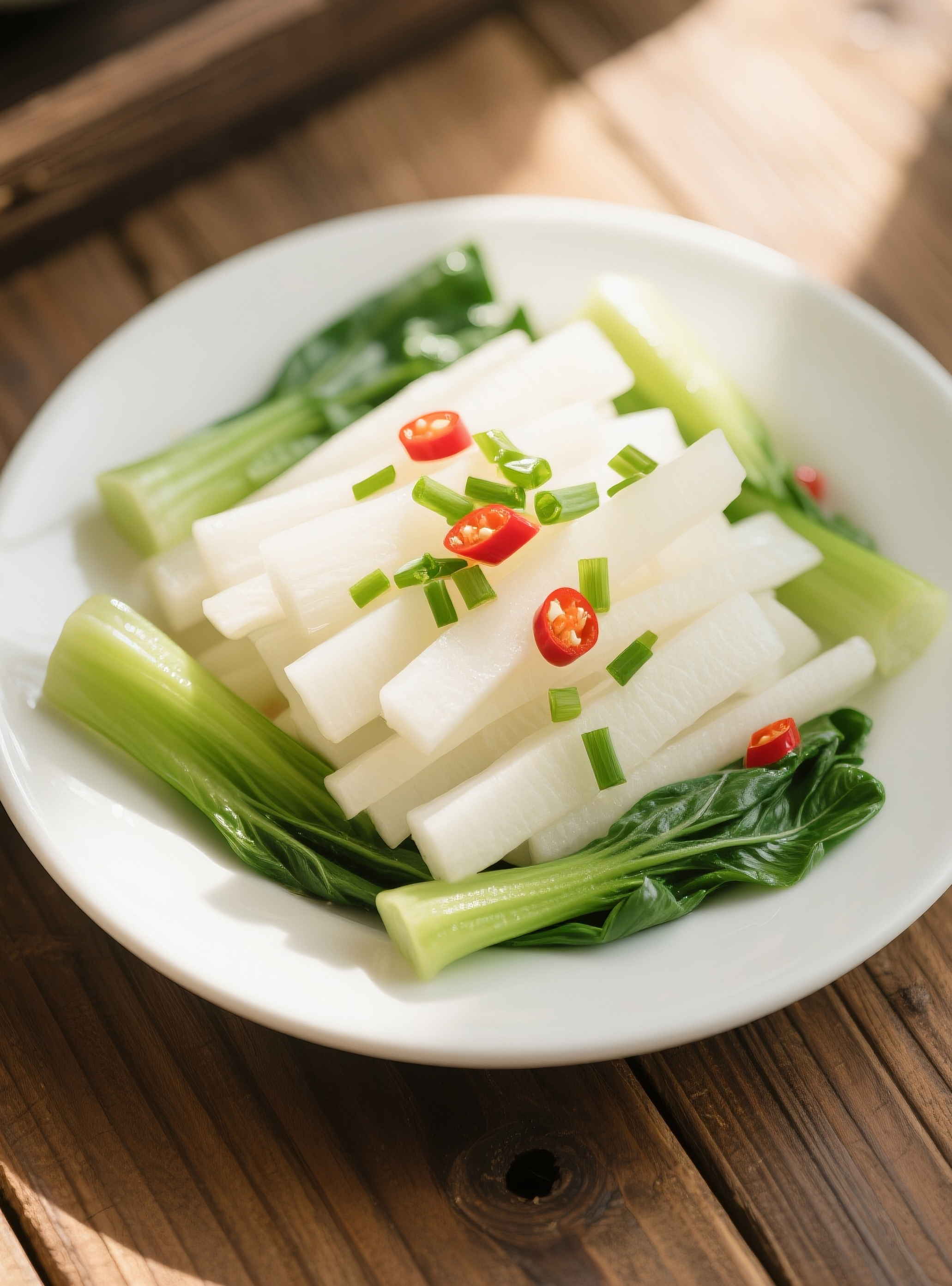 凉拌白萝卜高清摄影图片素材