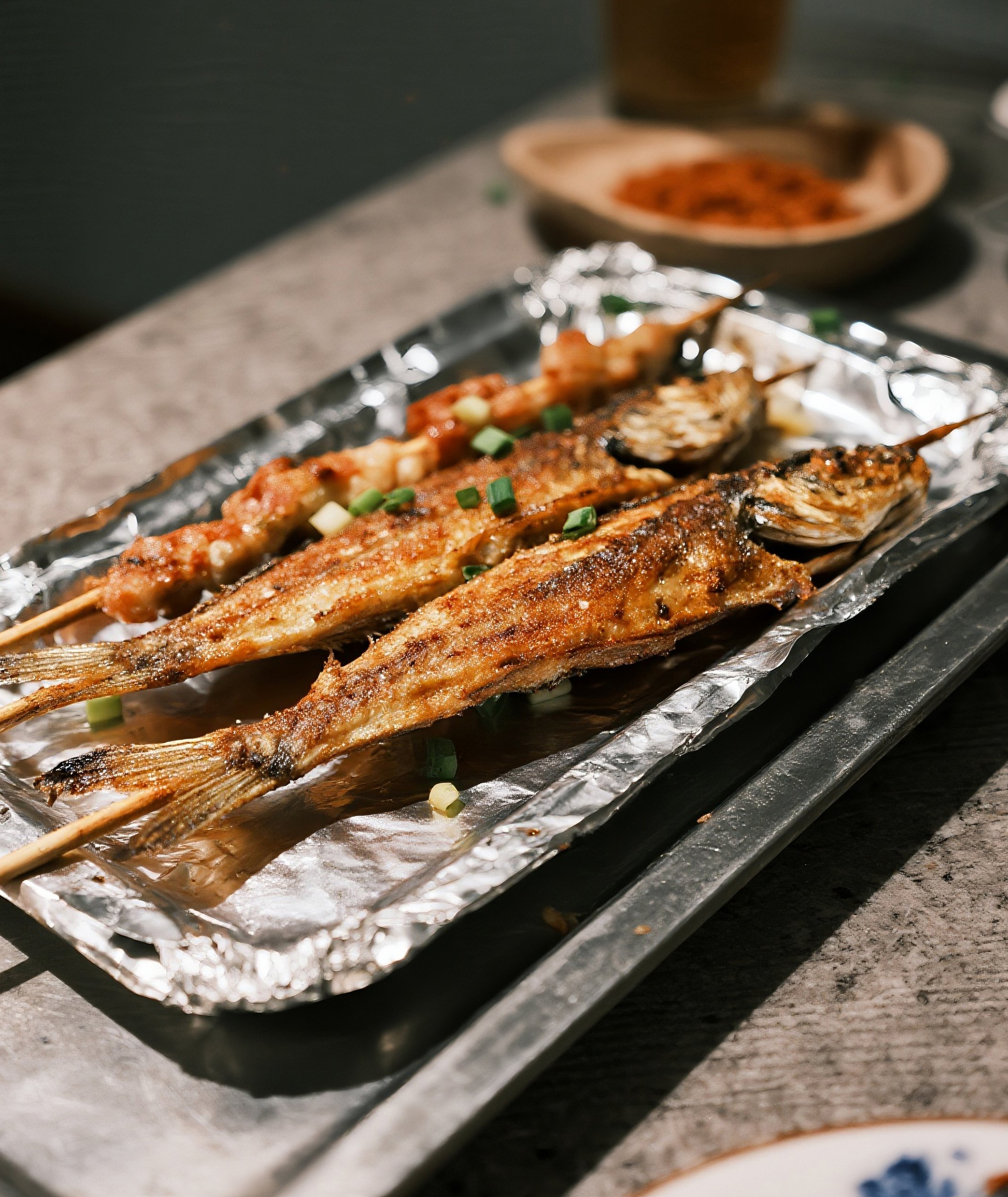 烤鱼肉串高清图片素材素材