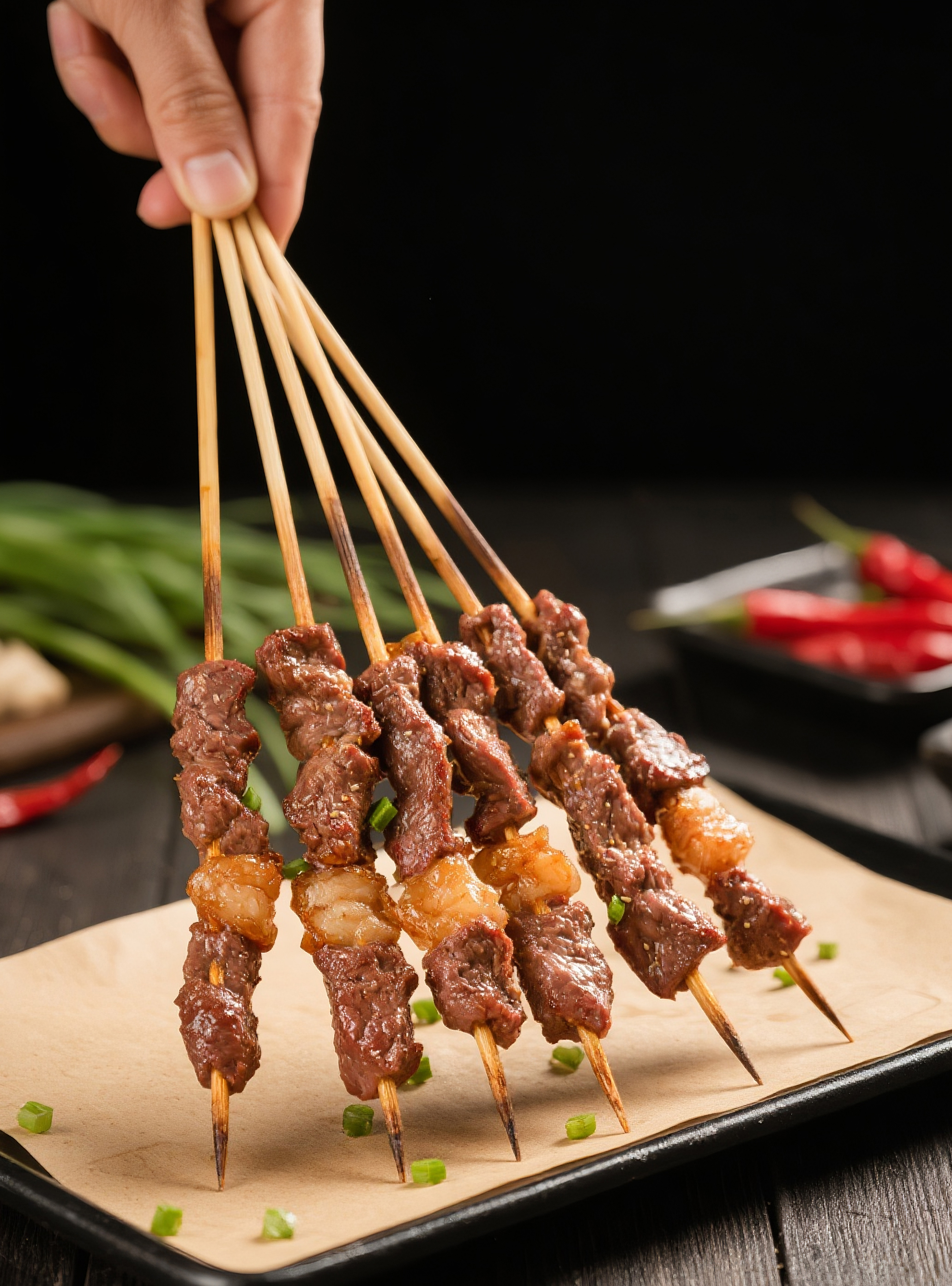 炭烤牛肉串高清图片素材