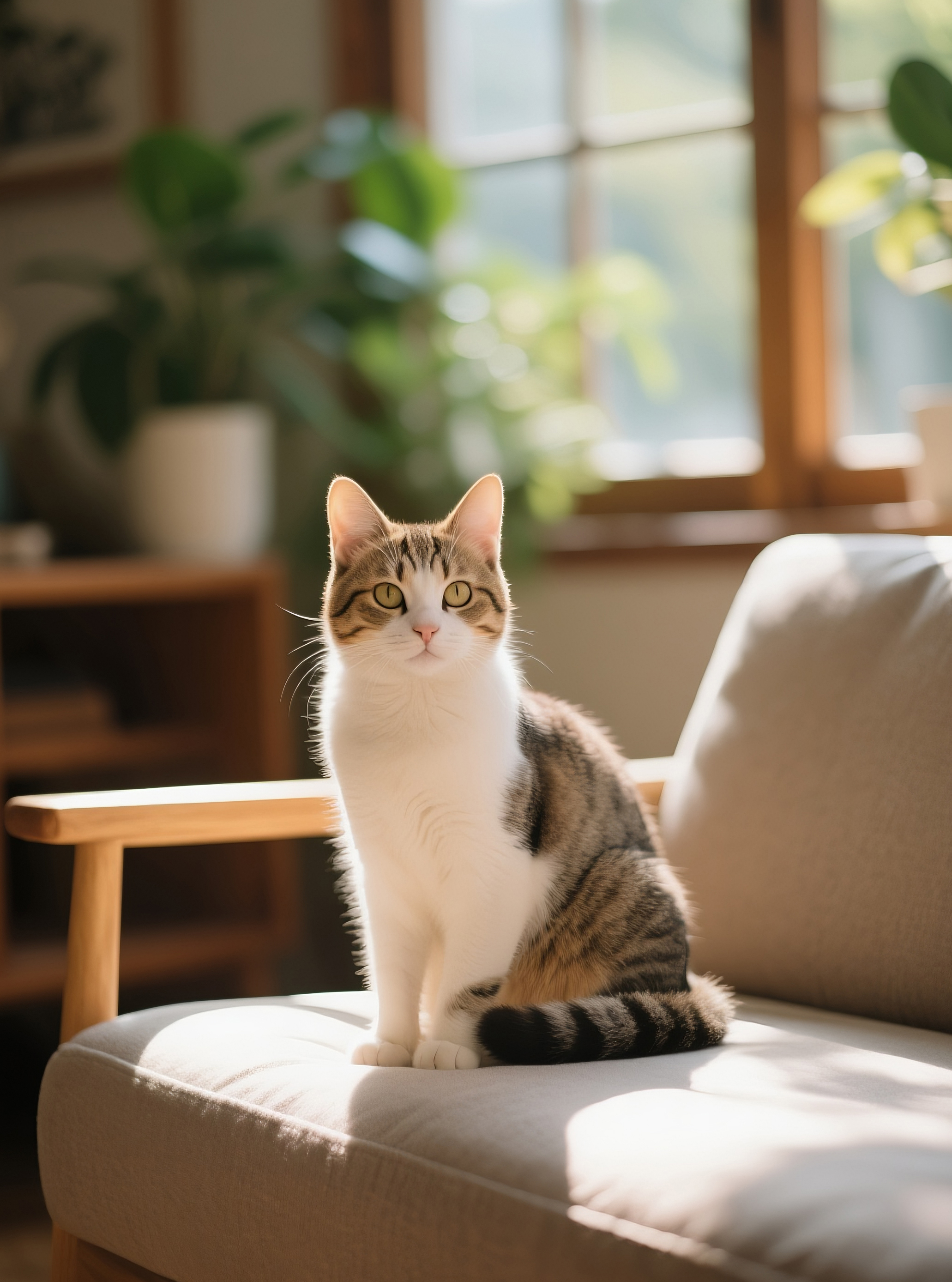 可爱猫猫风景画图片素材