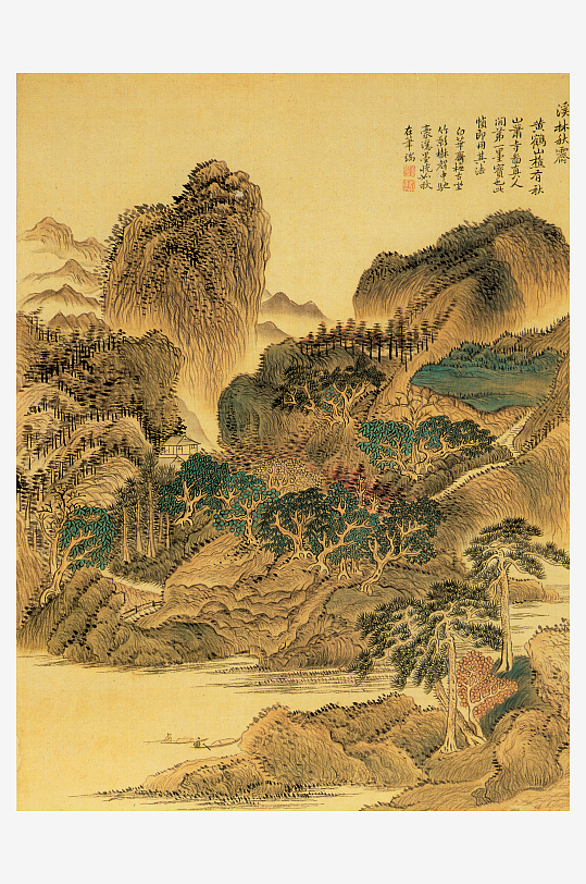 清恽寿平仿古山水册-众图网