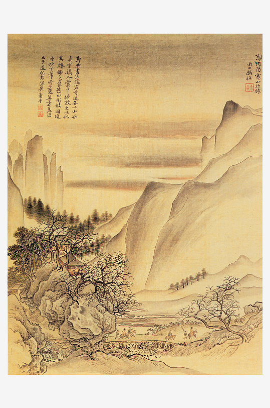 清恽寿平仿古山水册-众图网