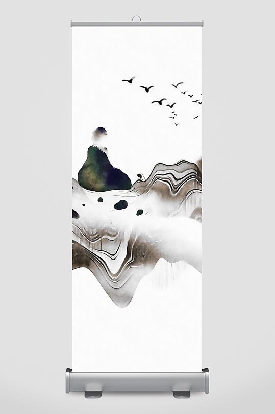 水墨山脉意境风景画无框画-众图网