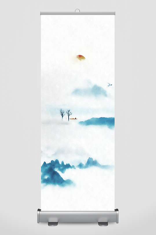 水墨山脉意境风景画无框画-众图网