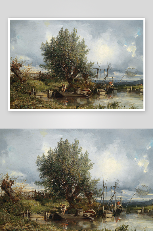 唯美欧式风景画油画装饰画-众图网