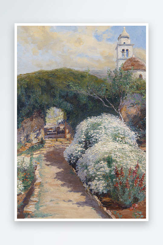 唯美欧式风景画油画装饰画-众图网