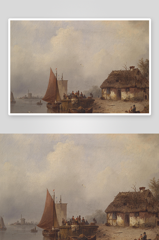 唯美欧式风景画油画装饰画-众图网