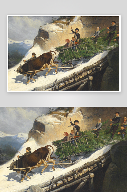 唯美欧式风景画油画装饰画-众图网