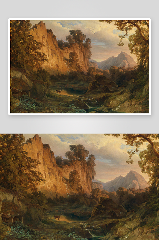 唯美高清欧式风景画油画装饰画-众图网