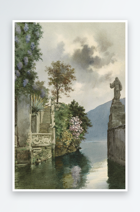 唯美高清欧式风景画油画装饰画-众图网