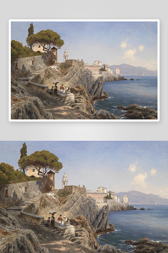 唯美高清欧式风景画油画装饰画-众图网