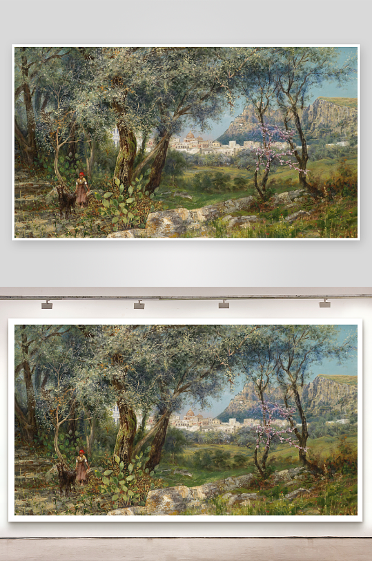 唯美高清欧式风景画油画装饰画-众图网