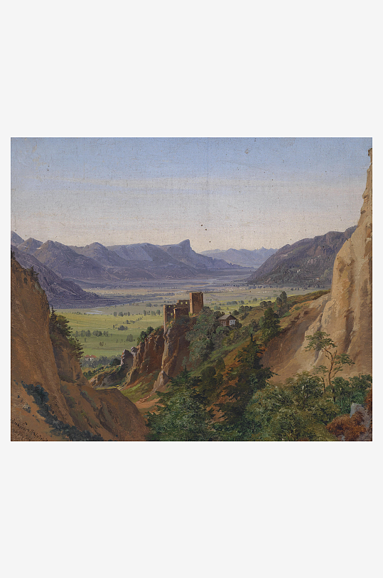 唯美高清欧式风景画油画装饰画-众图网