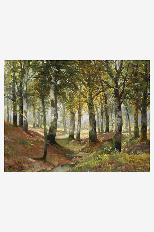 唯美高清欧式风景画油画装饰画-众图网