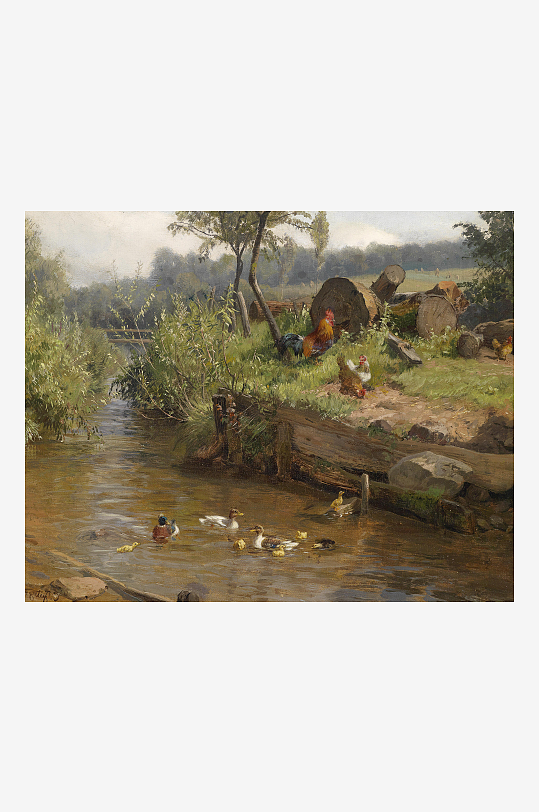 唯美欧式风景画油画装饰画-众图网