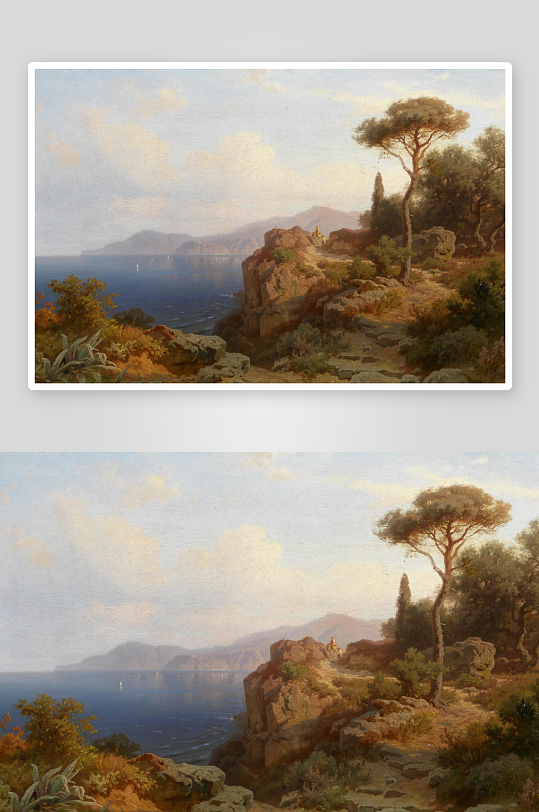 唯美欧式风景画油画装饰画-众图网