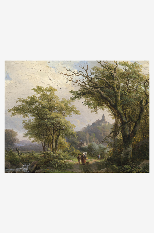 唯美欧式风景画油画装饰画-众图网