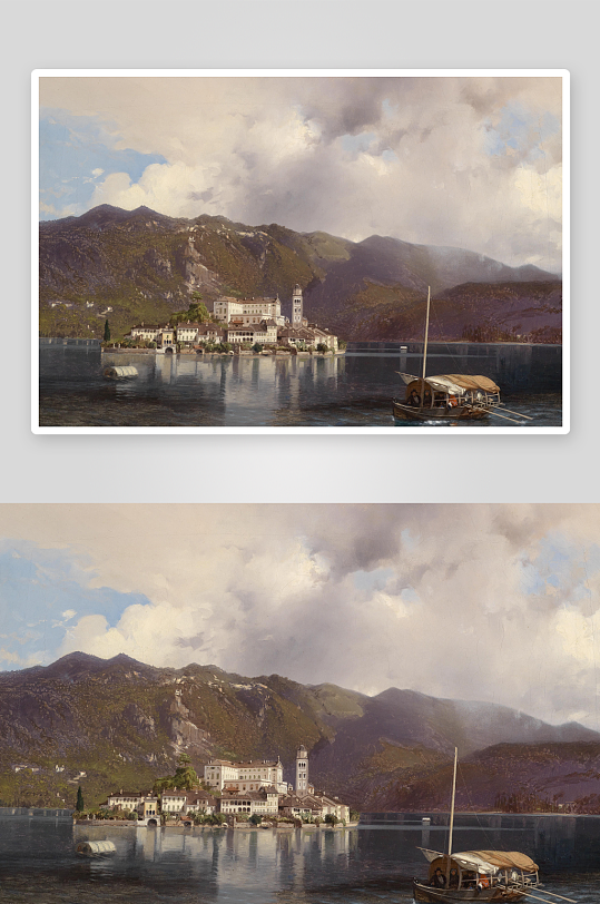 唯美欧式风景画油画装饰画-众图网