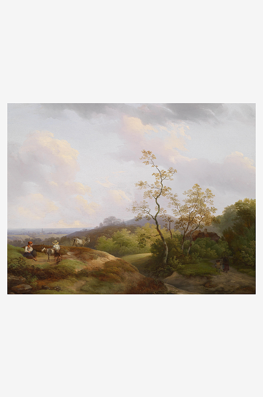 唯美欧式风景画油画装饰画-众图网