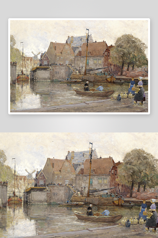 欧式风景画油画装饰画-众图网