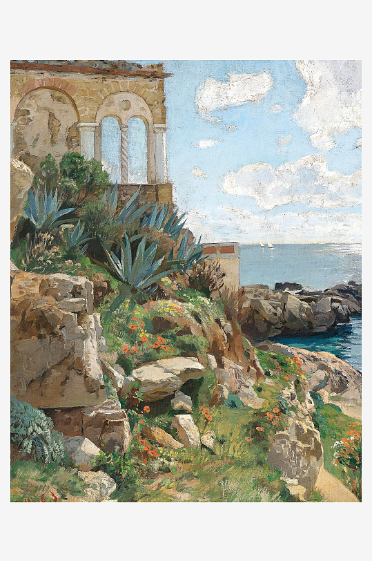 欧式风景画油画装饰画-众图网