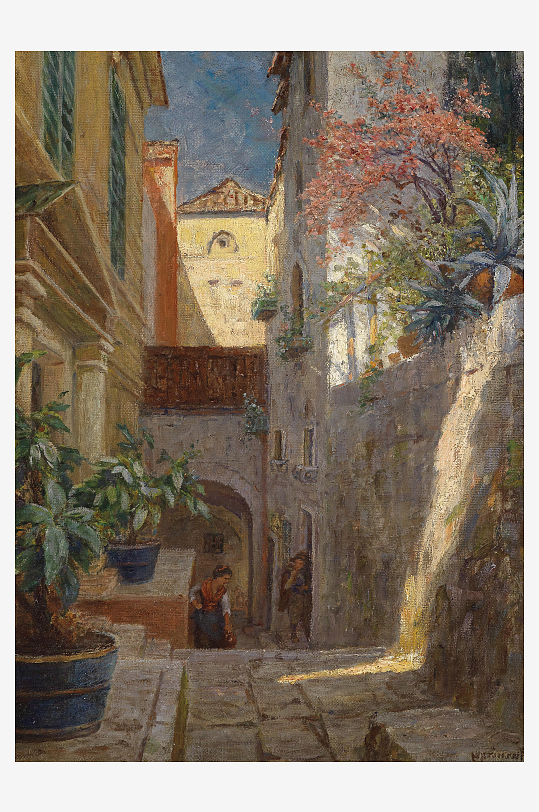 欧式风景画油画装饰画-众图网