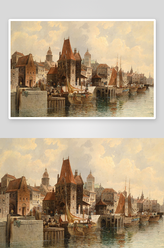 高清欧式风景画油画装饰画-众图网