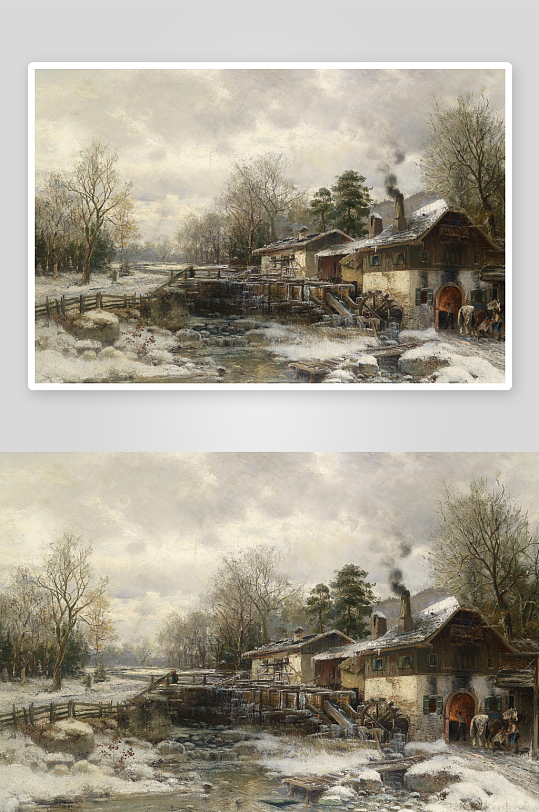 美丽欧式风景画油画装饰画-众图网