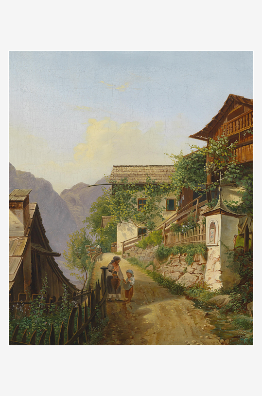 美丽欧式风景画油画装饰画-众图网