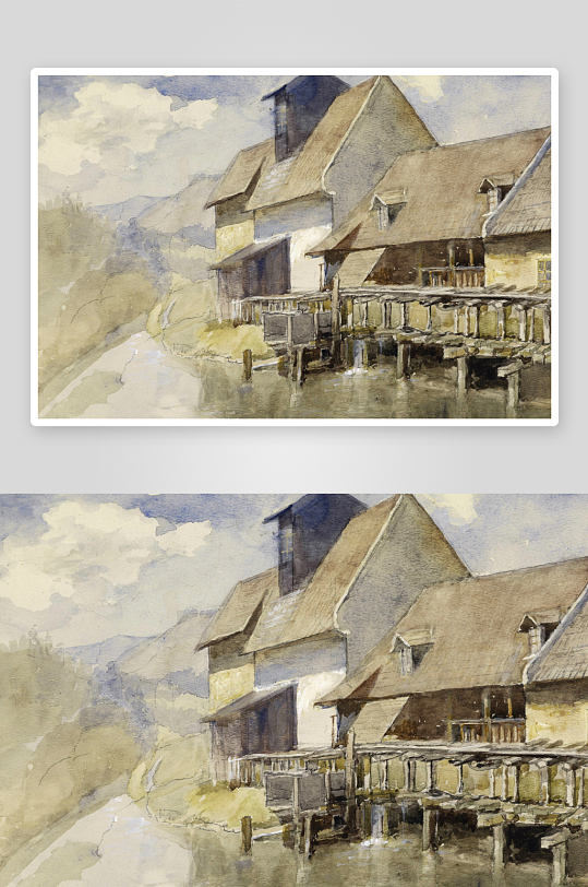 美丽欧式风景画油画装饰画-众图网