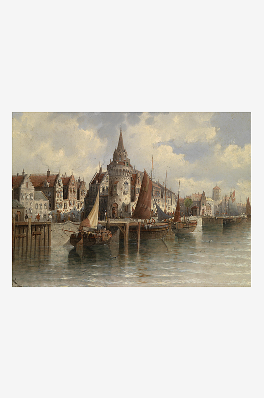 美丽欧式风景画油画装饰画-众图网