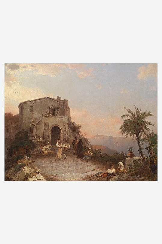 高清欧式风景画油画装饰画-众图网