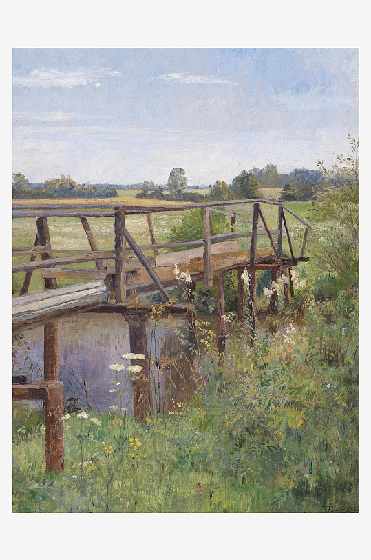 唯美欧式风景画油画装饰画-众图网