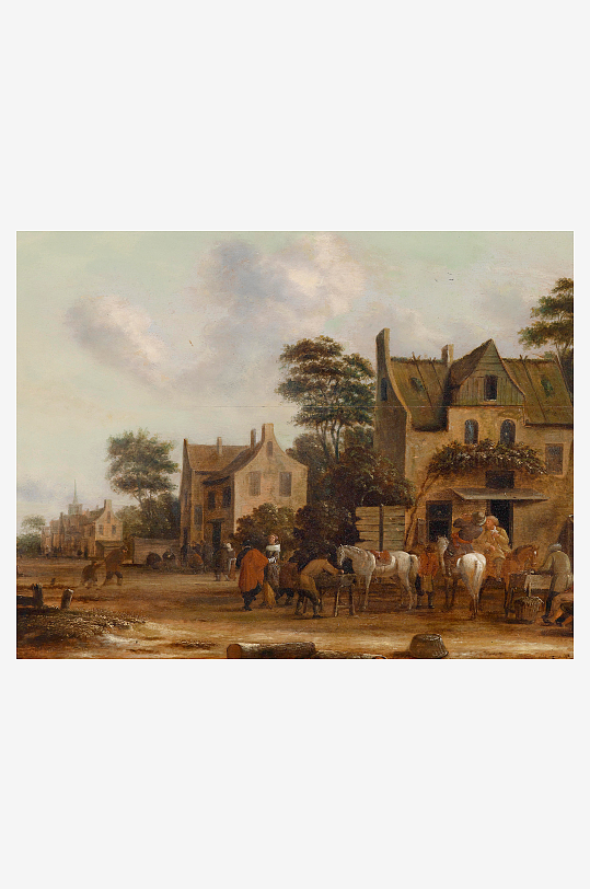 唯美欧式风景画油画装饰画-众图网